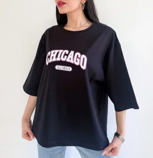 تیشرت باکسی (Chicago) قیمت هر عدد : 348000 قیمت بسته 12 عددی :
